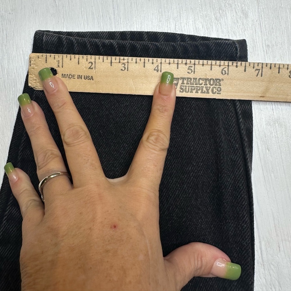 Vintage Wrangler Blues 100%Cotton Black Jeans 16 x 32 USA High Rise Straight Leg - Picture 8 of 10